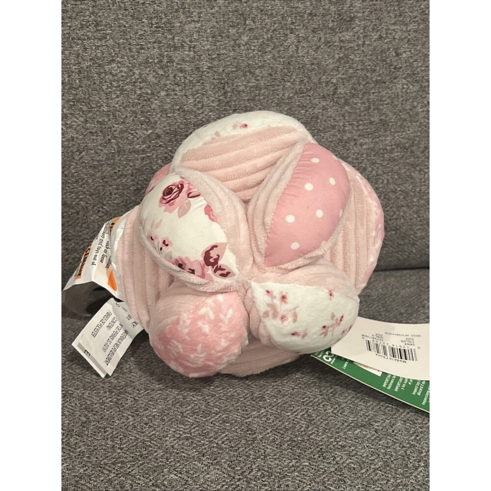 Modern Moments Gerber Baby Girls Pink Floral Sensory Ball Rattle Easy Grab New